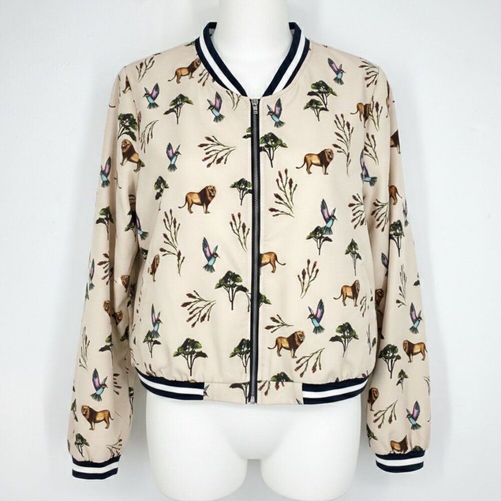 Lili Sidonio by Molly Bracken Safari Bomber Jacket Sz M